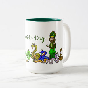 St. Patrick och Snakes Funny Mug Två-Tonad Mugg