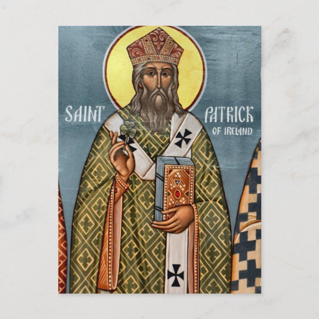 St. Patrick of Ireland Orthodox Christian Icon Vykort (Framsida)