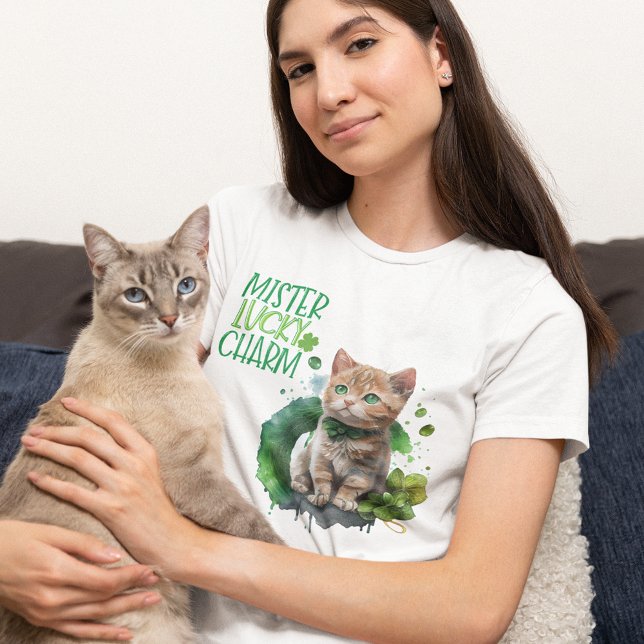 St Patrick Orange Kitten Mister Lucky Charm T Shirt (Skapare uppladdad)