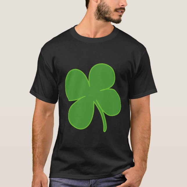 ST.PATRICK:S DAG 4-LÖV KLÖVER T-SHIRTS (Framsida)