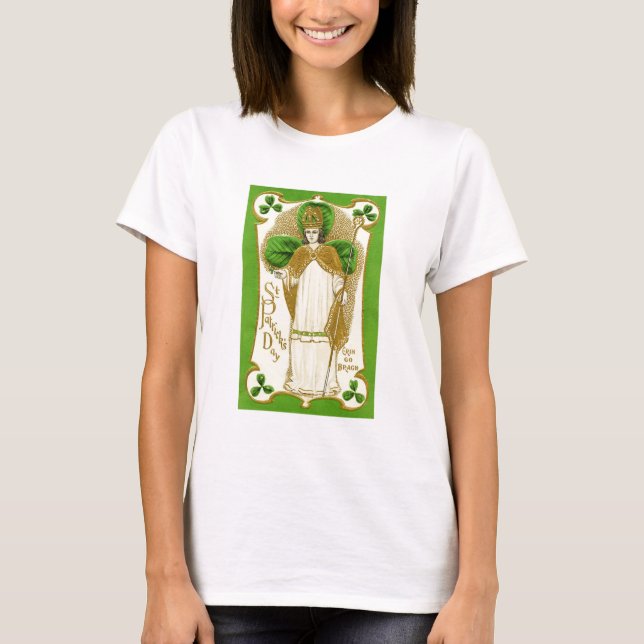 ST.PATRICK:S DAGLIGA GRÖNT-SKAMROCKER OCH TRINITET T-SHIRT (Framsida)