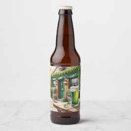 St Patrick’s Day Bar Pub Party Ölflaska Etikett