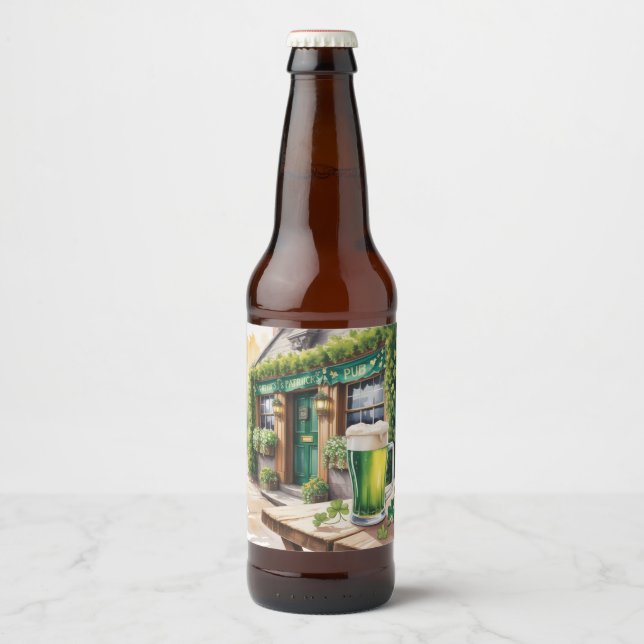 St Patrick’s Day Bar Pub Party Ölflaska Etikett (Framsida)