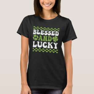 St Patrick s Day Blsed och Lucky Retro Vintage C T Shirt