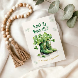 St. Patrick’s Day Boots Luck Funny Greeting Card Kort