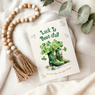 St. Patrick’s Day Boots Luck Funny Greeting Card Kort