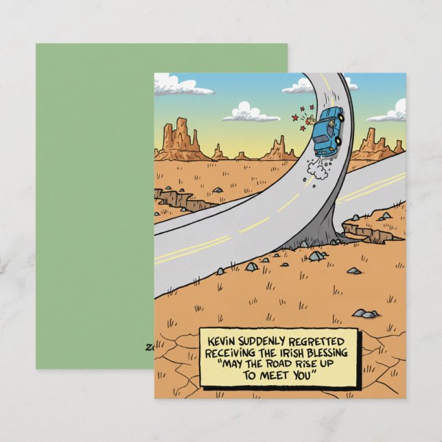 St Patrick’s Day Card Funny Blessing Julkort (Fram/baksida)