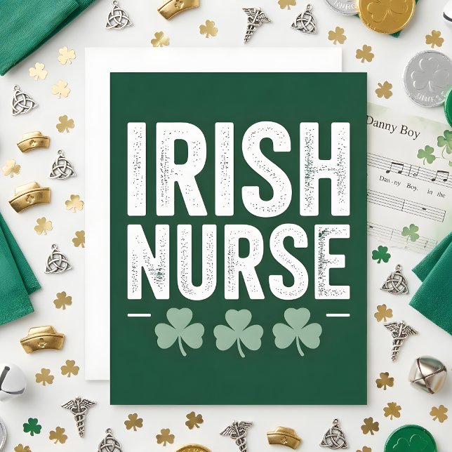 St Patrick’s Day Card Irish Nurse Julkort (Skapare uppladdad)