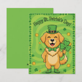 St Patrick’s Day Card Lucky Irish Dog Julkort