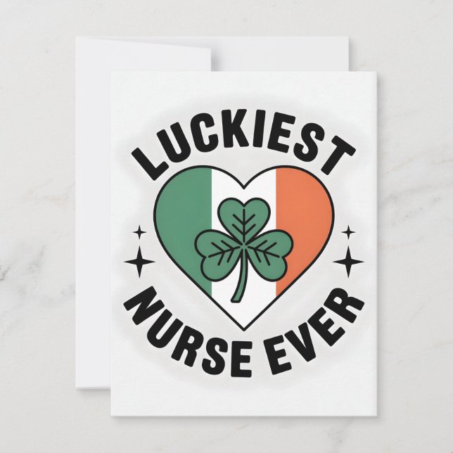 St Patrick’s Day Card Nurse Wife Julkort (Framsida)