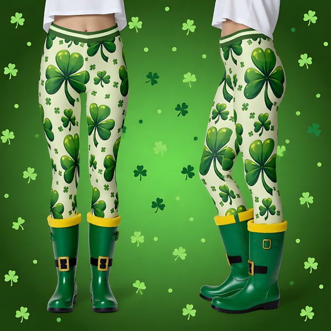 St. Patrick’s Day Clover Chaos Leggings (St. Patrick’s Day Clover Chaos Leggings)