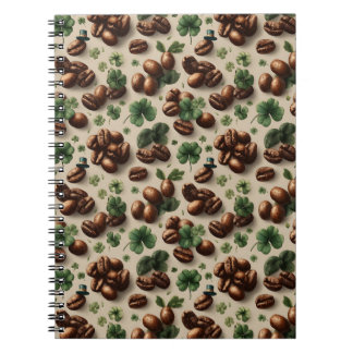 St. Patrick’s Day Coffee & Shamrock Pattern Anteckningsbok