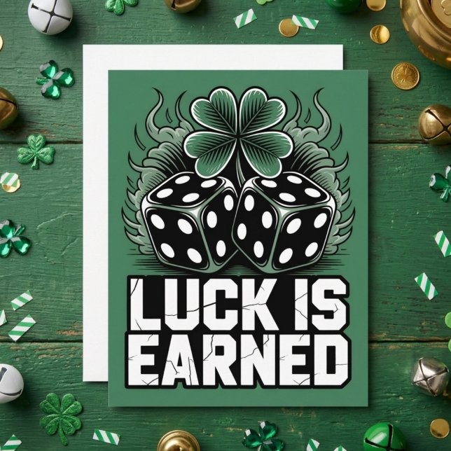 St Patrick’s Day Dice Clover Card Julkort (Skapare uppladdad)