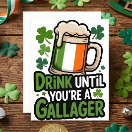 St Patrick’s Day Drinking Humor Card Julkort