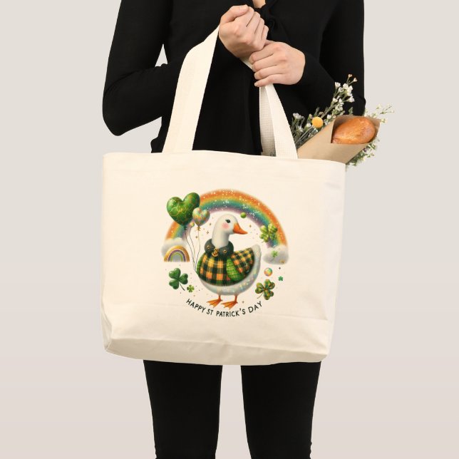 St. Patrick’s Day Duck Tote Bag Jumbo Tygkasse (Framsida (produkt))