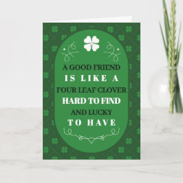 St. Patrick’s Day Four Leaf Clover Friendship Helgkort