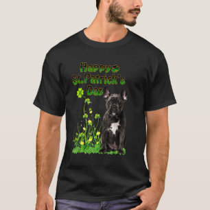 St Patrick S Day Fransk Bulldog Irish Hund Four Le T Shirt