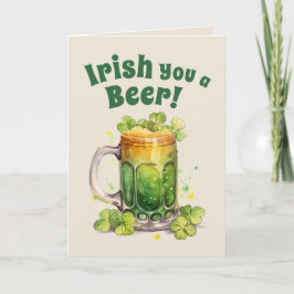 St. Patrick’s Day Funny Beer Mug Card– Irish Luck Kort