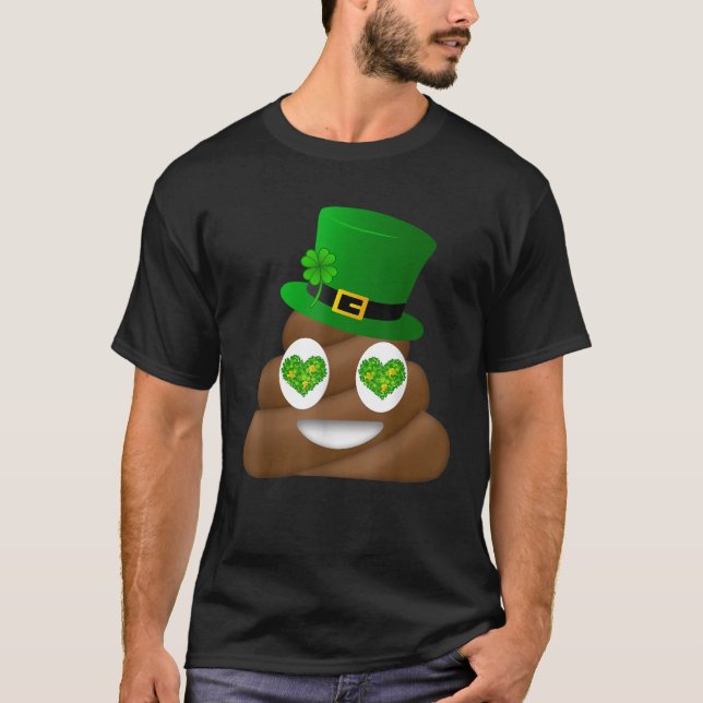 St Patrick s Day Funny Poop Cute Saint Poo Irish P T Shirt (Framsida)