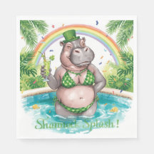 St. Patrick’s Day Glam Hippo Bikini in the pool 