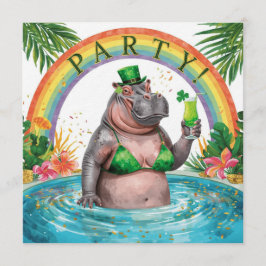 St. Patrick’s Day Glam Hippo Bikini  Inbjudningar