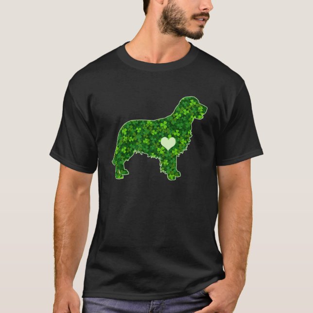 St Patrick s Day Golden Retriever Irish Grönt Sham T Shirt (Framsida)