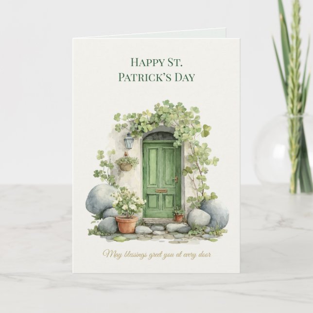 St Patrick’s Day Irish Luck Shamrock Greeting Card Kort (Framsida)