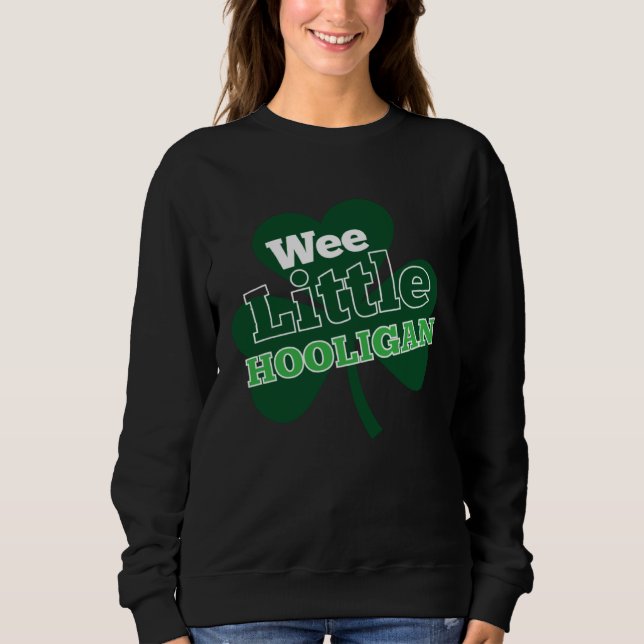 St Patrick s Day Irländsk  Liten Hooligan Shamrock T Shirt (Framsida)