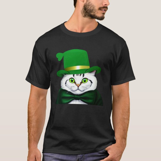 St Patrick s Day Katt  Söt St Paddys Dat Katt T Shirt (Framsida)