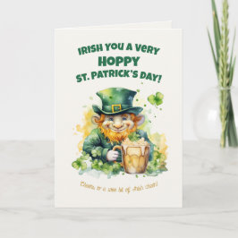 St. Patrick’s Day Leprechaun Funny Card Kort