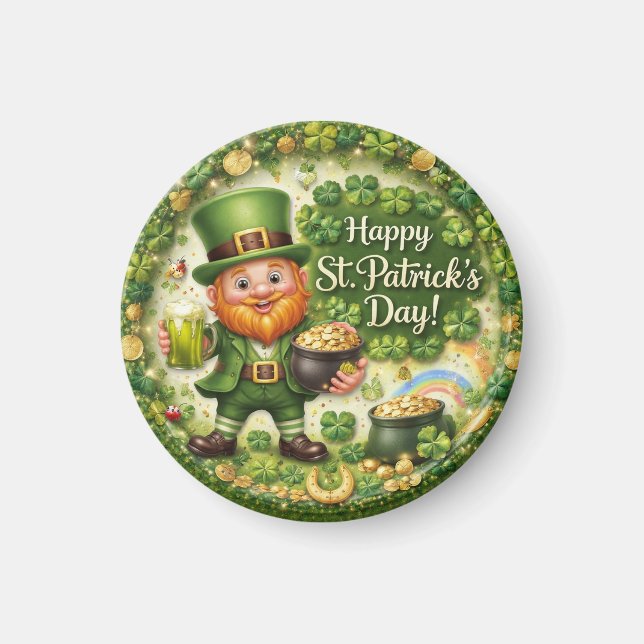 St. Patrick’s Day Leprechaun Keychain Magnet (Framsidan)