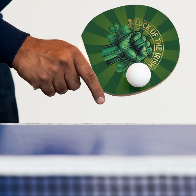 St. Patrick’s Day Luck of the Irish Fist Shamrock Pingisracket (Insitu)