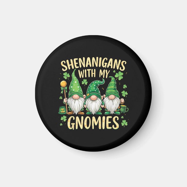 St Patrick’s Day Lucky Shamrock Gnome  Magnet (Framsidan)