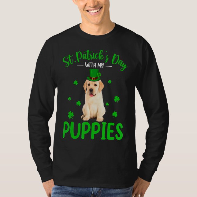 St Patrick S Day med mina valpar St Patrick Leprec T Shirt (Framsida)