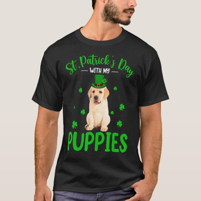 St Patrick S Day med mina valpar St Patrick Leprec T Shirt (Framsida)