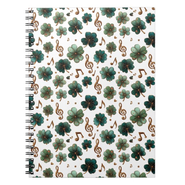 St. Patrick’s Day Musical Shamrock Anteckningsbok (Framsidan)