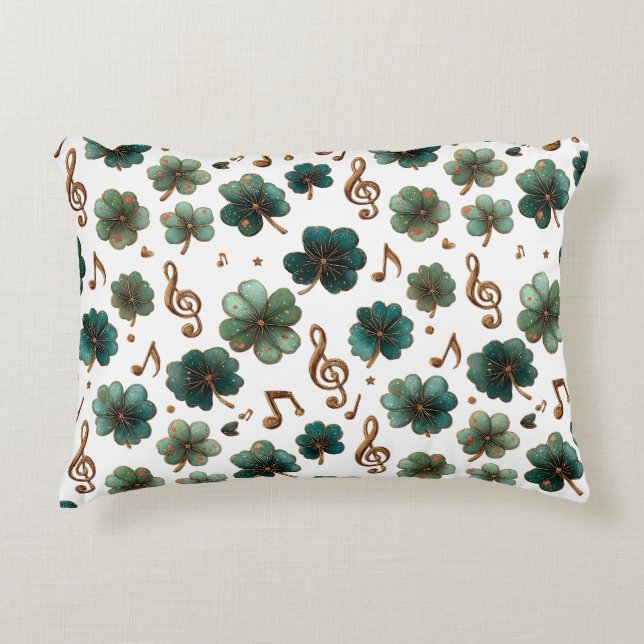 St. Patrick’s Day Musical Shamrock Prydnadskudde (Framsidan)