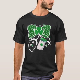 St Patrick s Day Nurse Coquette Bow Stethoscope me T Shirt