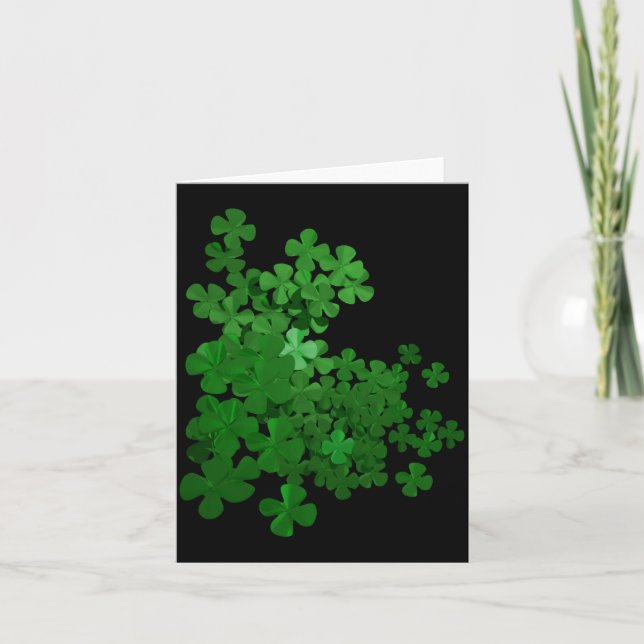 St Patrick S Day Shamrock Bakgrund T T-shirt  Kort (Framsida)