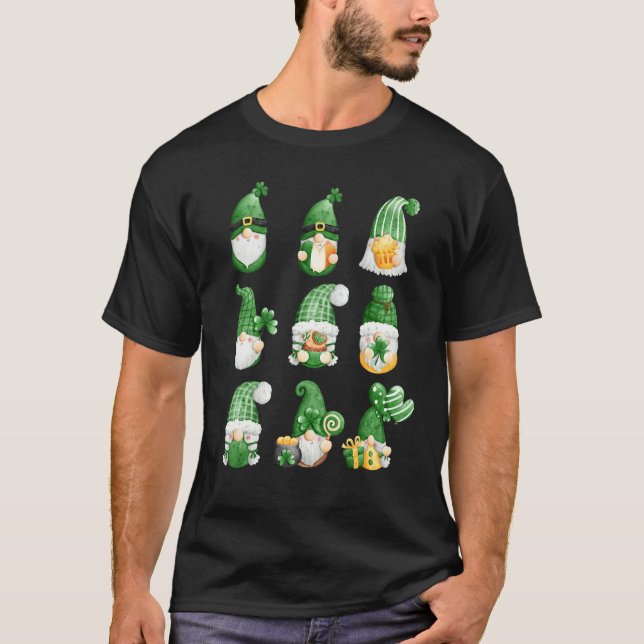 St Patrick S Day Shamrock Gnome Cute Collection Lu T Shirt (Framsida)