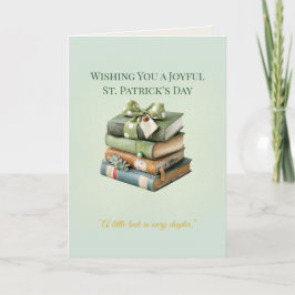 St. Patrick’s Day Stack of Books Card – Irish Luck Kort