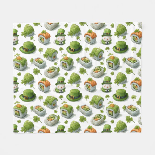 St. Patrick’s Day Sushi Rolls & Shamrock Fleecefilt (Framsidan (Horisontell))