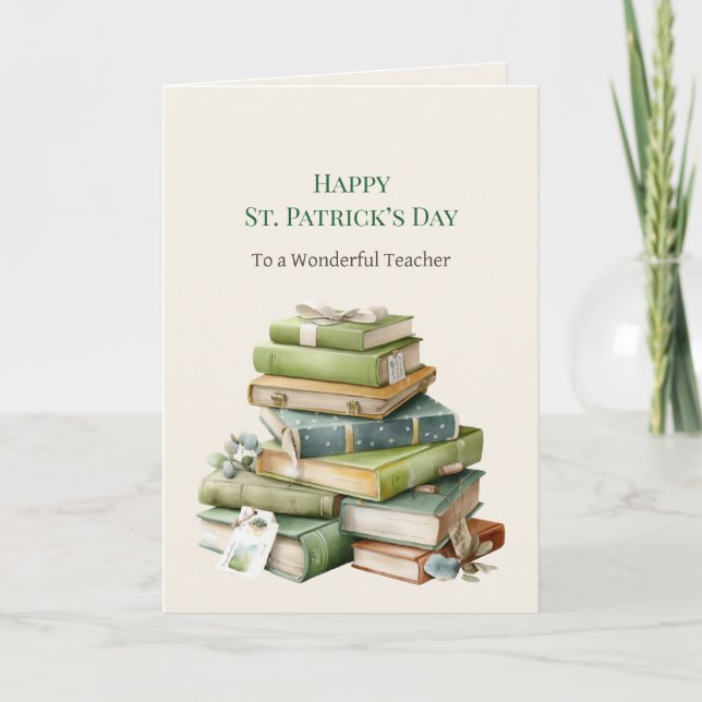 St. Patrick’s Day Teacher Greeting Card Kort (Framsida)