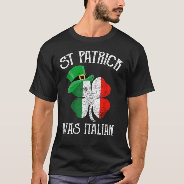 St. Patrick_s Day var italiensk ynka Italien Roots T Shirt (Framsida)