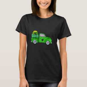 St. Patrick S Day Vintage Grön Lastbil Guld Shamro T Shirt
