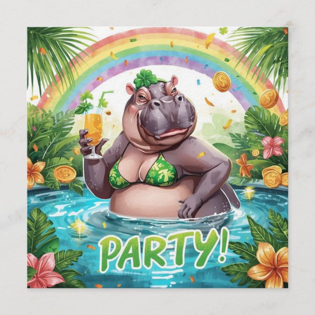 St. Patrick’s Tropical Pool Party Invitation  Inbjudningar (Framsida)