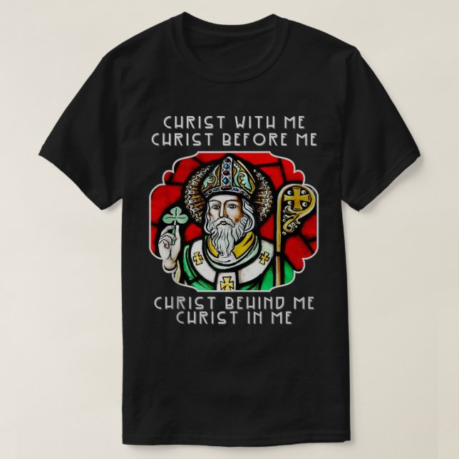 St Patrick Saint av Ireland Prayer Breastplate Cat T Shirt (Design framsida)