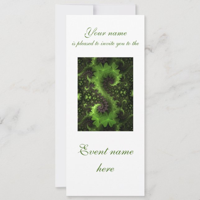 St Patrick Shamrock Fält Inbjudningar (Framsida)