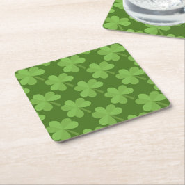 St. Patrick Shamrock Irish Ireland Klöver Mönster Underlägg Papper Kvadrat