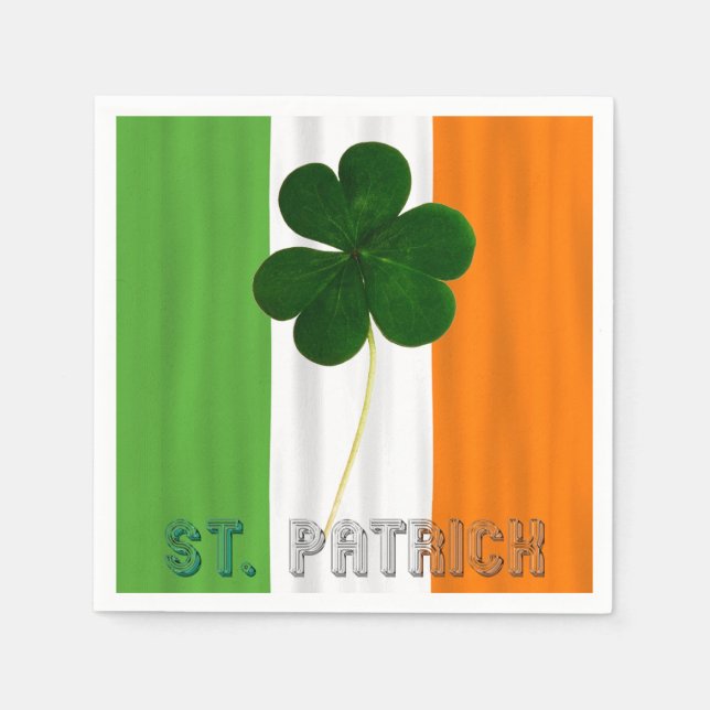 St. Patrick Shamrock Irish Ireland Typography Pappersservett (Framsidan)